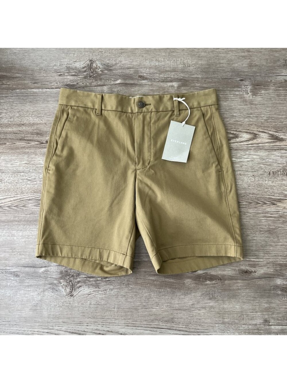 Everlane 7" Slim Fit Performance Chino Shorts Mens 29 Golden Olive NWT